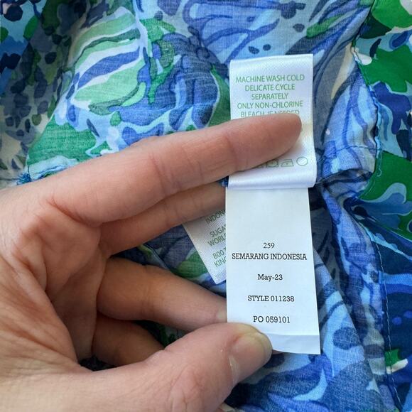 Lilly Pulitzer Smocked Mini Dress Blue Green - Picture 10 of 14